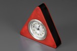 New Haven Triangle Laminated Catalin Clock in Red and Black